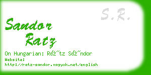 sandor ratz business card